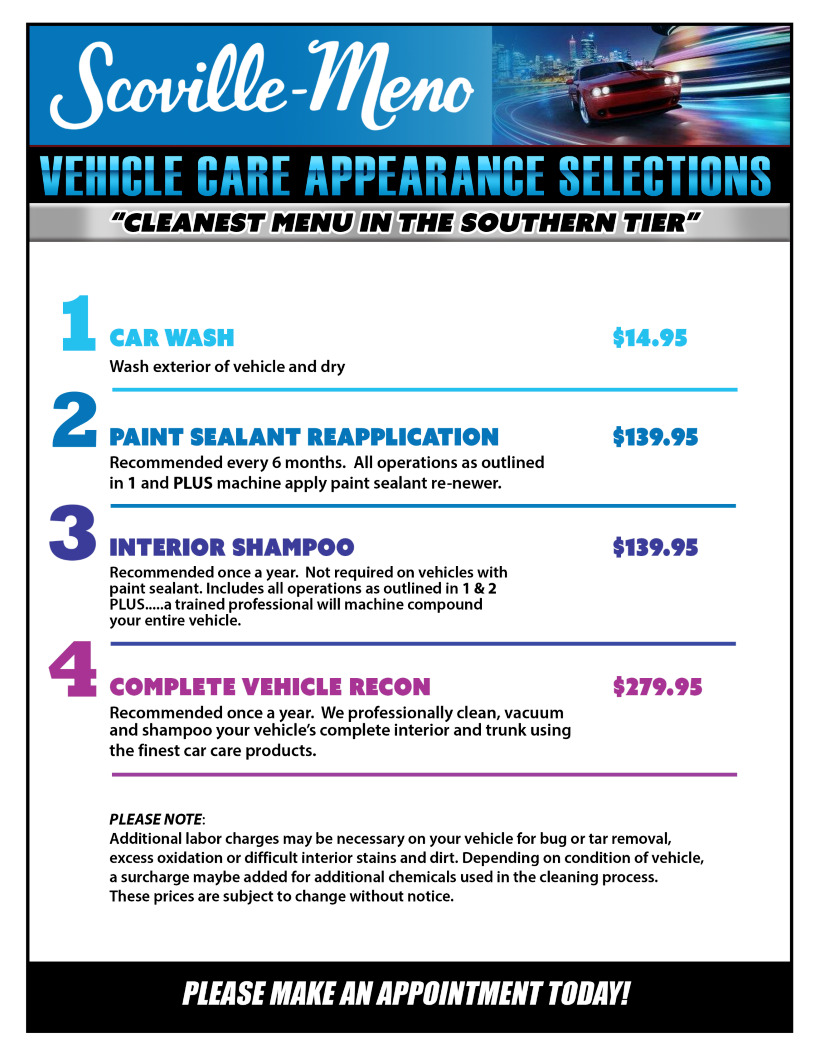 this is an image of the scoville meno Vehicle Care Appearance Selection